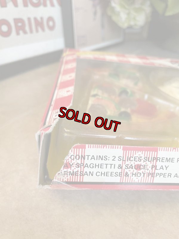画像12: Pizza Hut play food set with box 1988  / ピザハットの箱入りプレイフード パスタと2切れピザセット (12)