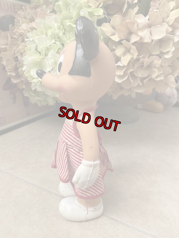 画像2: Disney  Sun Rubber Minnie Mouse Vinyl Squeak  Doll  With Dot Cloth / ディズニー　ミニーマウス　サンラバー　スクィーキードール (2)