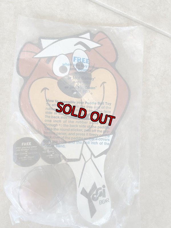 画像2: Hanna Barbera Yogi Bear Paddle Ball With Bag / ハンナバーベラ 袋入りヨギベアのパドルボール 1977 (2)