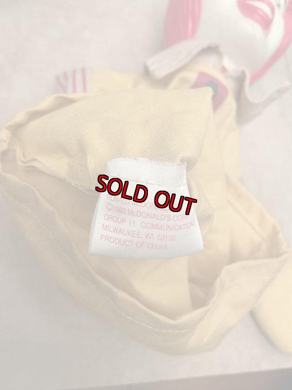 画像9: McDonald’s  Hand Puppet Ronald / マクドナルドのロナルド　ハンドパペット (9)