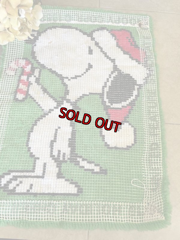 画像7: Peanuts Snoopy Christmas Rug (B) 1968 / ピーナッツ、スヌーピー　クリスマス、キャンディラグ (7)