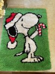 画像1: Peanuts Snoopy Christmas Rug (B) 1968 / ピーナッツ、スヌーピー　クリスマス、キャンディラグ (1)