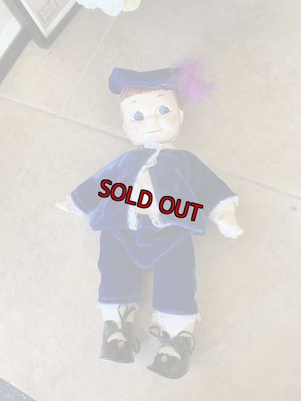 画像1: Ceramic Navy cloth doll 50’s / 陶器製ネイビーベルベット服　人形、ドール (1)