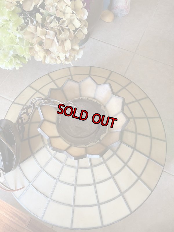 画像7: McDonald’s stained Glass Ceiling hanging lamp , light / マクドナルドのステンドグラススタイル　ランプシェード (7)