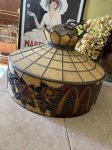 画像15: McDonald’s stained Glass Ceiling hanging lamp , light / マクドナルドのステンドグラススタイル　ランプシェード (15)