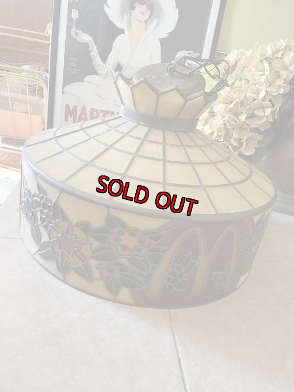 画像15: McDonald’s stained Glass Ceiling hanging lamp , light / マクドナルドのステンドグラススタイル　ランプシェード (15)