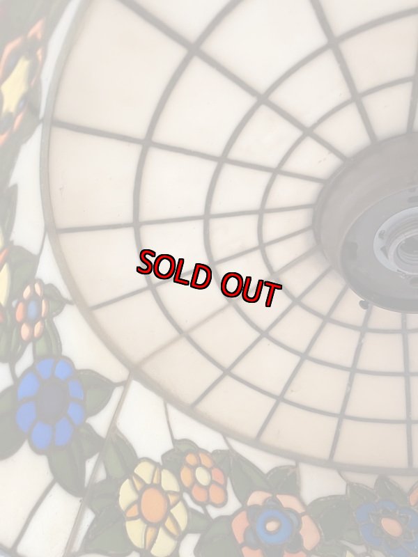 画像17: McDonald’s stained Glass Ceiling hanging lamp , light / マクドナルドのステンドグラススタイル　ランプシェード (17)