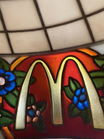 画像2: McDonald’s stained Glass Ceiling hanging lamp , light / マクドナルドのステンドグラススタイル ランプシェード