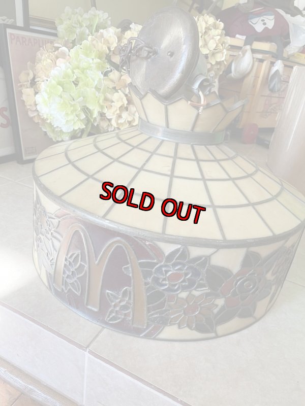画像2: McDonald’s stained Glass Ceiling hanging lamp , light / マクドナルドのステンドグラススタイル　ランプシェード (2)