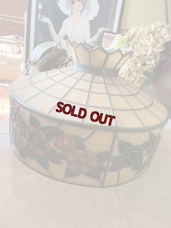 画像13: McDonald’s stained Glass Ceiling hanging lamp , light / マクドナルドのステンドグラススタイル　ランプシェード (13)