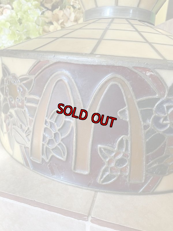 画像3: McDonald’s stained Glass Ceiling hanging lamp , light / マクドナルドのステンドグラススタイル　ランプシェード (3)