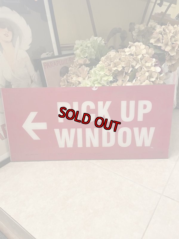 画像1: Wendy’s Pick up window Sign / ウエンディーズ　ピックアップ　ウィンドウ(左矢印)サイン、看板、ストアディスプレイ (1)