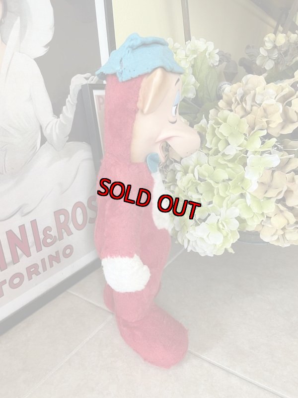 画像4: Huckleberry Hound Knickerbocker Red Plush Doll1959 / ニッカーボッカーのハックルベリーハウンド ラバーフェイスドール (4)