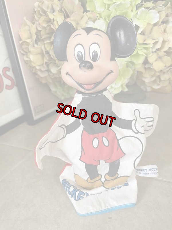 画像1: Disney Mickey Mouse Rubber Face hand puppet (B) / ディズニー　ミッキーマウス　ラバーフェイス　ハンドパペット　 (1)