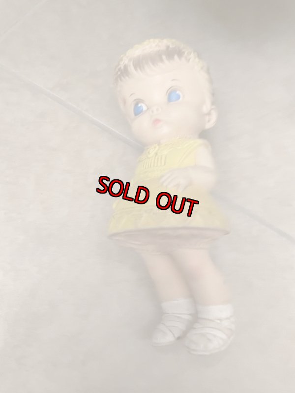 画像7: Edward  Mobley yellow cloth Girl Vinyl Squeak Doll  1958 / エドワード　モブレイ社　イエローワンピースの女の子ソフビ、ラバードール　50年代 (7)
