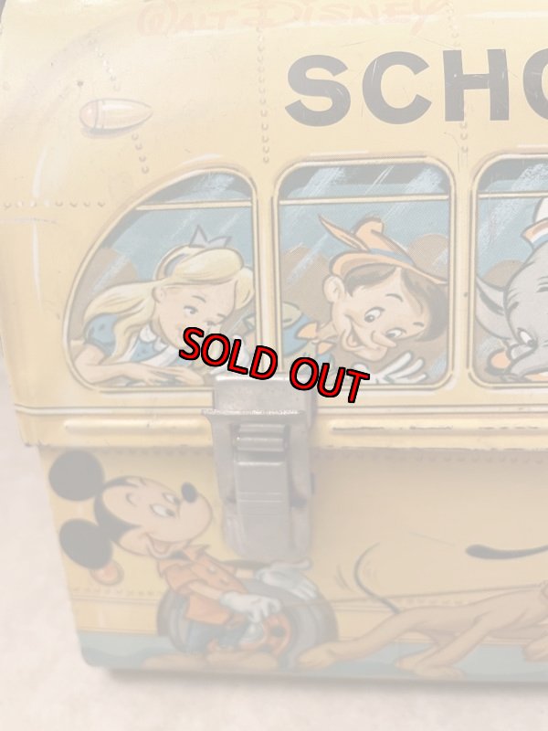 画像2: Disney Mickey Mouse  Tin School Bus Lunch Box / ミッキーマウスのティン製 スクールバス ランチボックス 60年代 (2)