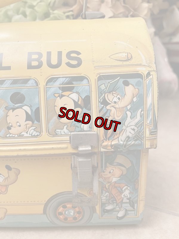 画像3: Disney Mickey Mouse  Tin School Bus Lunch Box / ミッキーマウスのティン製 スクールバス ランチボックス 60年代 (3)