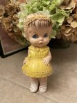 画像1: Edward  Mobley yellow cloth Girl Vinyl Squeak Doll  1958 / エドワード　モブレイ社　イエローワンピースの女の子ソフビ、ラバードール　50年代 (1)