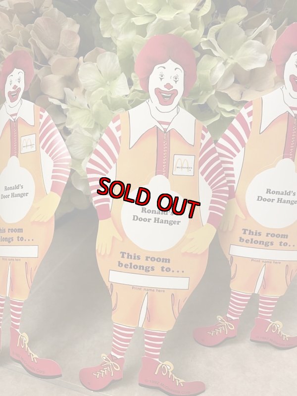 画像2: McDonald’s Ronald paper Door Hanger Set if 3  1992 / マクドナルドのロナルド　紙製　ドアハンガー3枚セット (2)