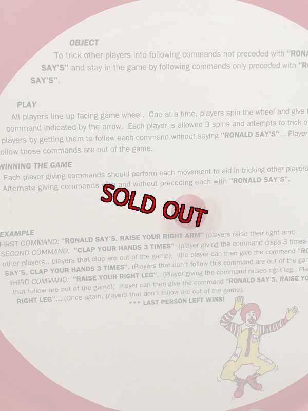 画像6: McDonald’s  Ronald Say Plastic Round Game / マクドナルド、ロナルドの円盤型ゲーム (6)