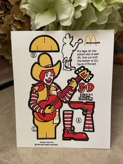 画像3: McDonald’s Ronald Panch Out Small Doll set of 2 , 1994 / マクドナルドのロナルド　ソフトプラスチック製　パンチアウト人形