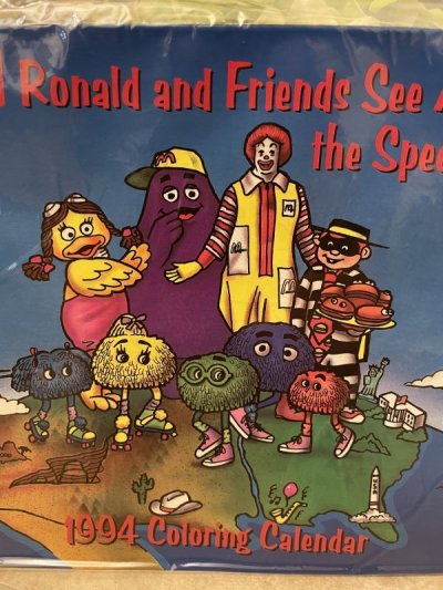 画像1: McDonald’s Ronald Coloring Calendar 1994   / マクドナルドの1994年　色塗りカレンダー
