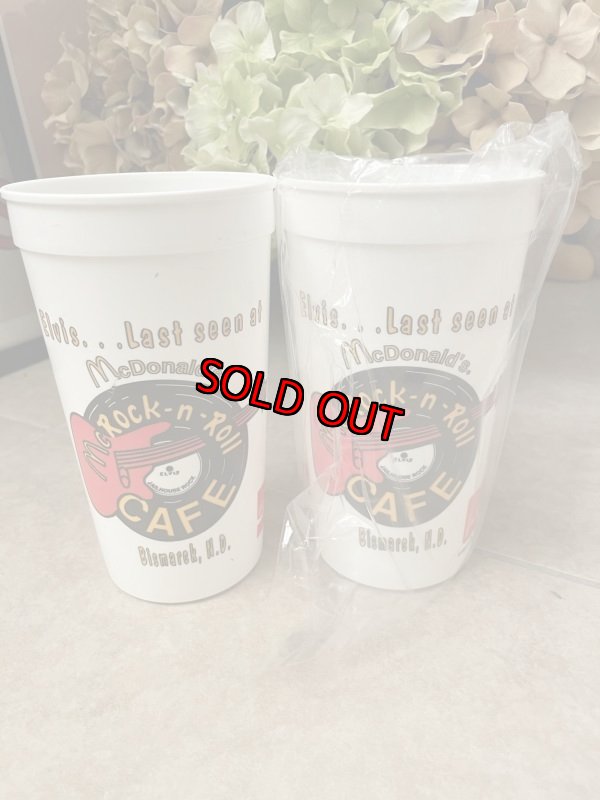画像1: McDonald’s Rock n roll cafe Plastic Cup Set of 2 (L) 1991 / マクドナルドのプラスチック製、ロックンロールカフェ、コップ、2個セット (1)