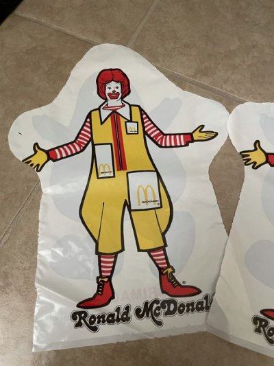 画像1: McDonald’s Ronald & Grimace Plastic hand puppet set of 3 1992/ マクドナルド、ロナルドとグリマスのプラスチック製ハンドパペット 3枚入り
