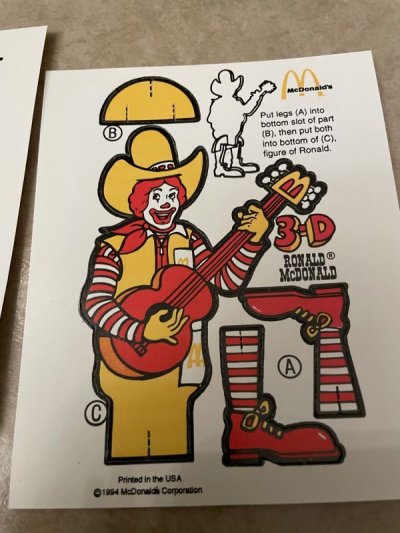 画像1: McDonald’s Ronald Panch Out Small Doll set of 2 , 1994 / マクドナルドのロナルド　ソフトプラスチック製　パンチアウト人形