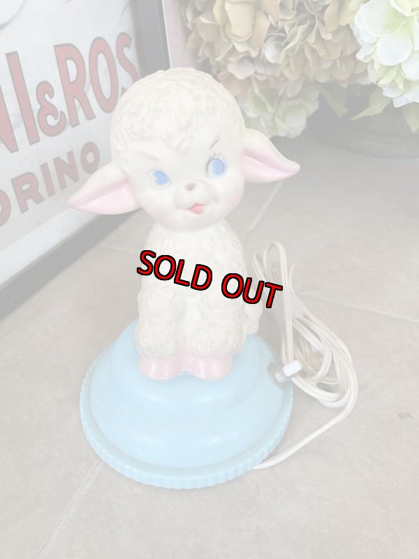画像1: Sheep rubber doll with Lamp / 羊のラバードールのランプ　60年代 (1)