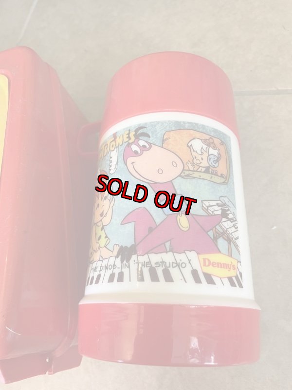 画像7: Denny’s Flintstones Red Plastic Lunch Box With Thermos 1989 / デニーズ　フリントストーン　プラスチック製　ランチボックス　水筒付き (7)
