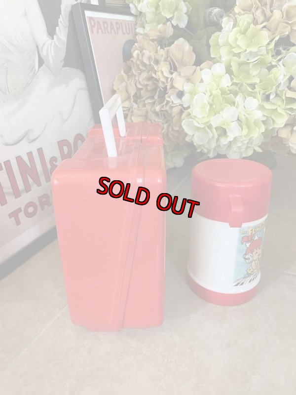 画像4: Denny’s Flintstones Red Plastic Lunch Box With Thermos 1989 / デニーズ　フリントストーン　プラスチック製　ランチボックス　水筒付き (4)