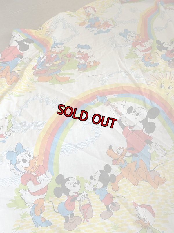 画像4: Disney Mickey Mouse Box sheet 60‘s / ディズニーのミッキーマウス　虹　ボックスシーツ (4)