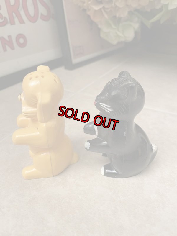 画像2: Ken L Ration plastic dog & cat  Salt & Pepper set / プラスチック製、塩コショウのセット (2)