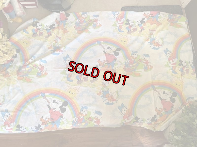 画像2: Disney Mickey Mouse Flat  sheet 60‘s / ディズニーのミッキーマウス　フラットシーツ (2)