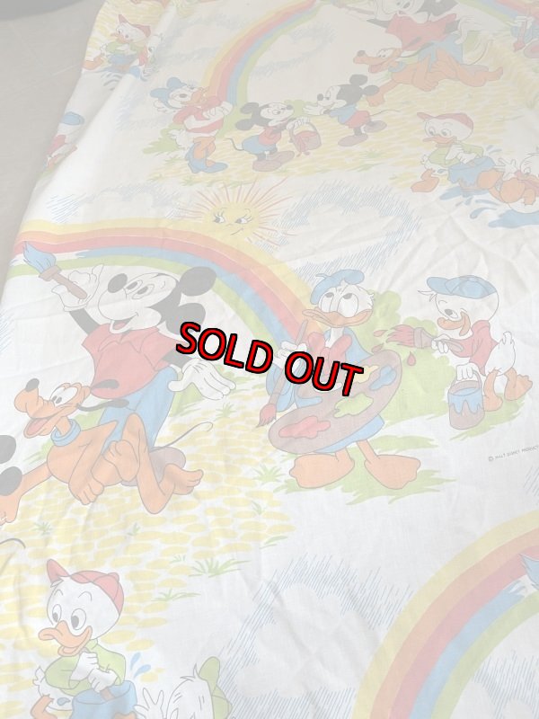 画像3: Disney Mickey Mouse Box sheet 60‘s / ディズニーのミッキーマウス　虹　ボックスシーツ (3)