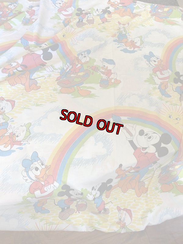 画像3: Disney Mickey Mouse Flat  sheet 60‘s / ディズニーのミッキーマウス　フラットシーツ (3)