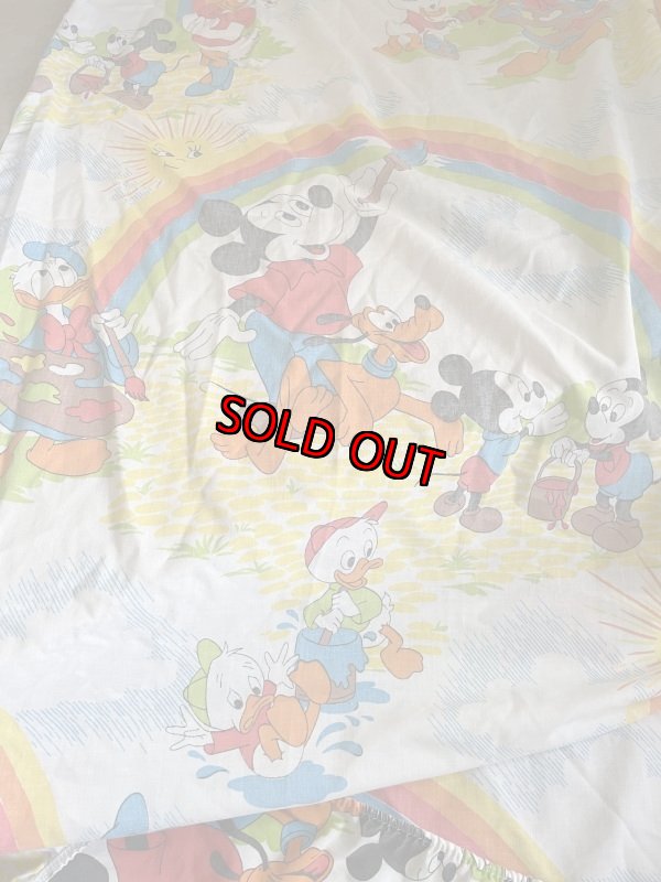 画像7: Disney Mickey Mouse Box sheet 60‘s / ディズニーのミッキーマウス　虹　ボックスシーツ (7)