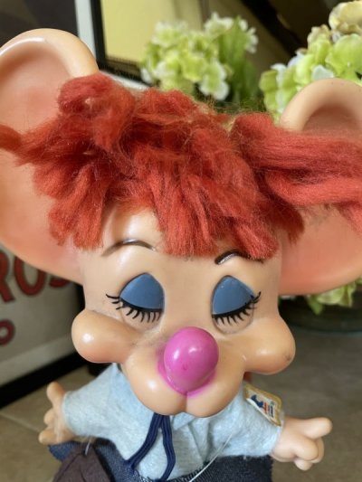 画像1: Florida Mouse Huron Co Post Office Woman coin Bank Vinyl Doll / フロリダマウス　郵便配達員　ガールドール　貯金箱