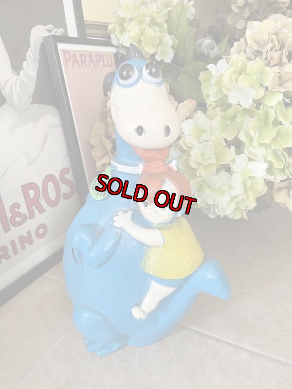 画像3: Hanna Barbera Flintstones Blue Dino & Pebbles Coin Bank Doll / フリントストーン ディノとペブルスの貯金箱　70年代 (3)