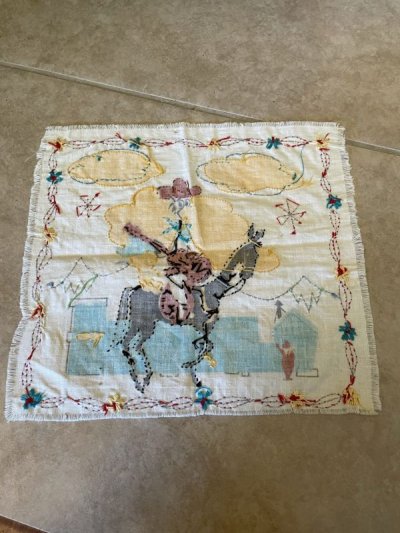 画像2: Quick McDraw  fabric stitch sheet / レア！！　早撃ちマックの刺繍ファブリック、布シート