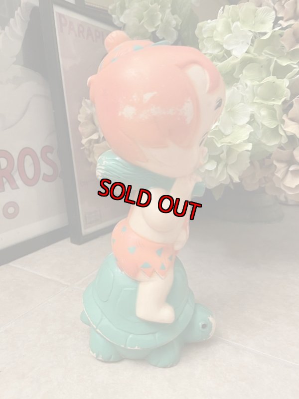画像4: Hanna Barbera Flintstones Bamm Bamm On the turtle Plastic Coin Bank Doll / フリントストーン　バンバンと亀のプラスチック製 貯金箱　ドール　 (4)