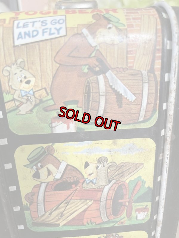 画像8: Huckleberry Hound  Yogi Bear Tin Lunch Box 1961 (A) / ハックルベリーハウンド、ヨギベア　ティン製　ランチボックス缶 (8)