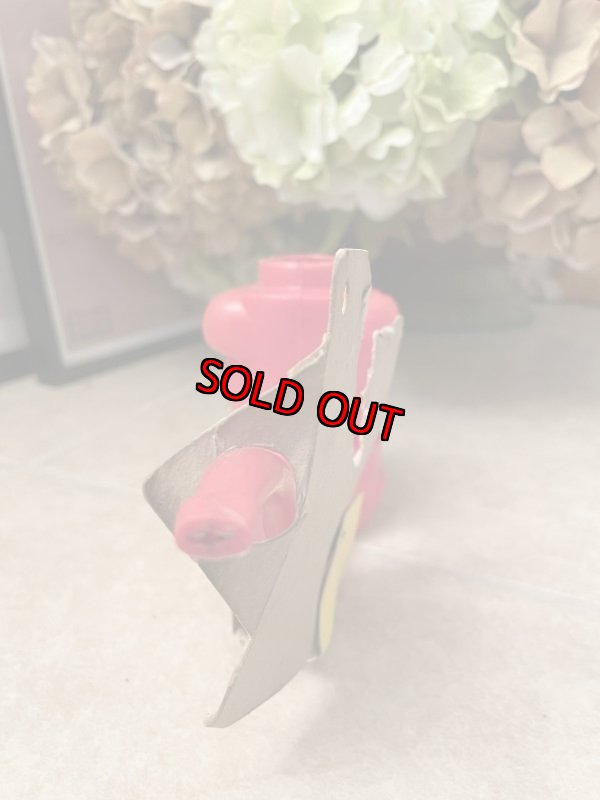 画像5: Yogi Bear bubble Pipe with paper label / ヨギベア バブル、プラスチック製の赤いパイプ、タグ付き (5)