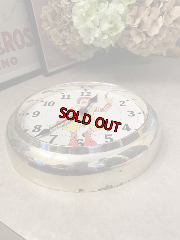画像11: McDonalds Ronald  Round Large Wall Clock 70’s / マクドナルド、ロナルドの丸い壁時計　大きいウォールクロック (11)