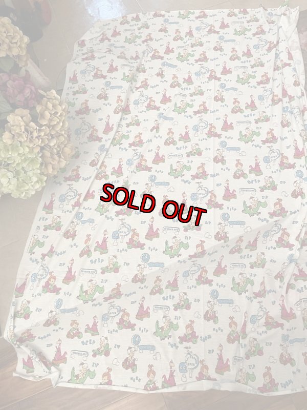 画像1: Hanna Barbera Flintstones Fabric 1991 / ハンナバーベラ、フリントストーンズの布 (1)