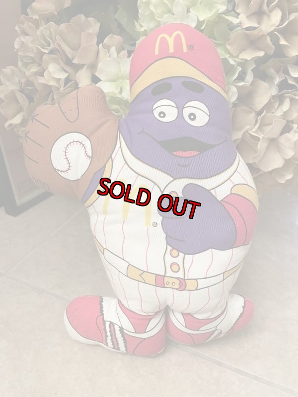 画像1: McDonald’s Grimace Baseball Pillow Doll  1988  / マクドナルドの野球グリマス、ピロードール　80‘s (1)