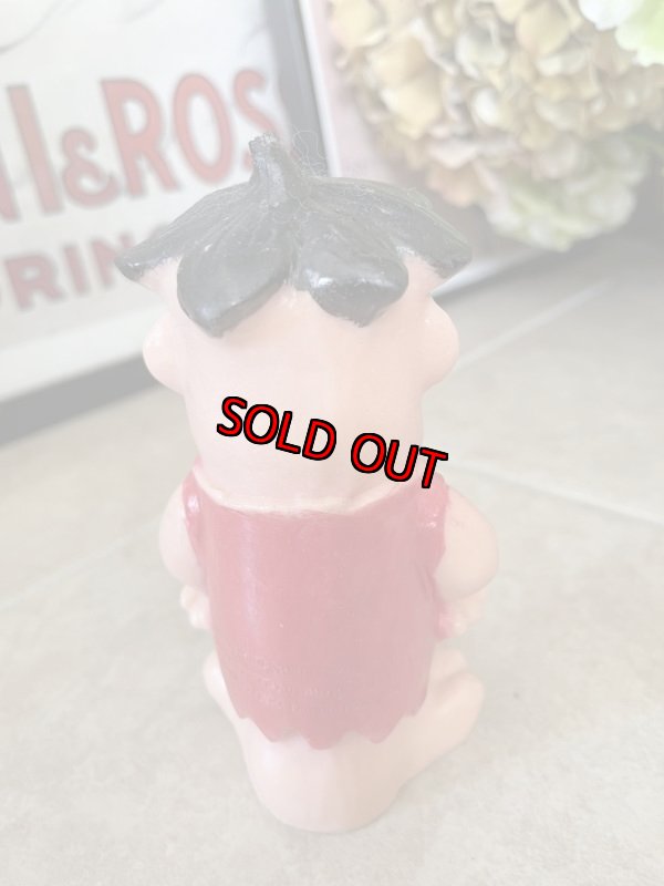 画像4: Hanna Barbera Flintstones Fred Rubber squeak Doll Red &Black 13cm / フリントストーンズ　フレッド ラバードール スクィーキー　小さめ (4)