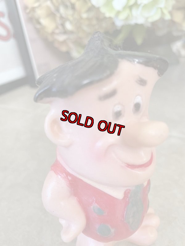 画像7: Hanna Barbera Flintstones Fred Rubber squeak Doll Red &Black 13cm / フリントストーンズ　フレッド ラバードール スクィーキー　小さめ (7)