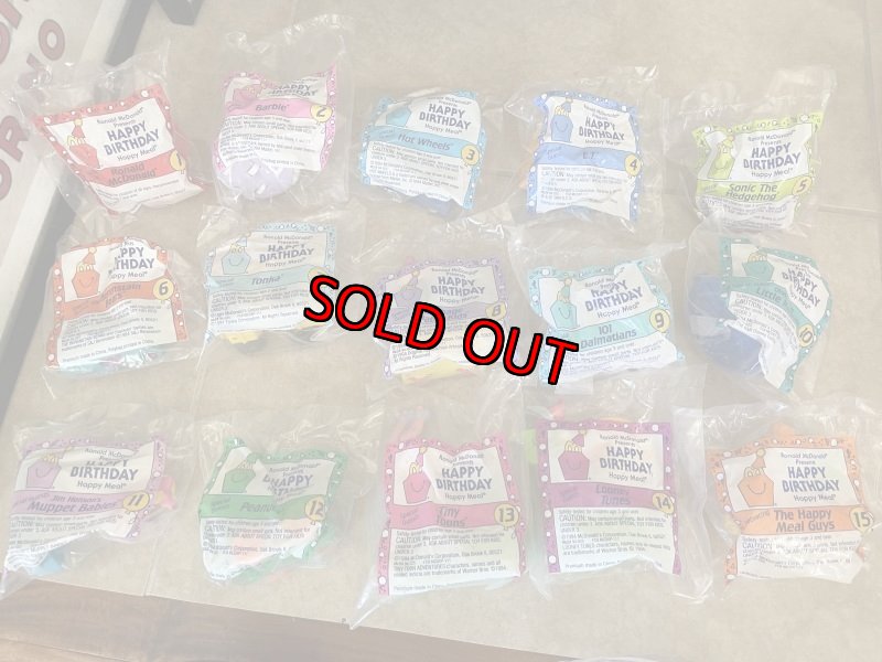 画像1: McDonald’s Complete Happy Birthday Happy Meal set of 15 / マクドナルドのコンプリート　ハッピーミールトイ　15個セット (1)